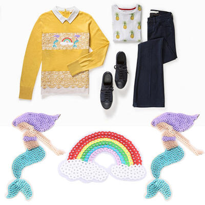 

Greensen 3PCS DIY Clothing Mending Accessory Cartoon Embroidery Clothes Sticker Iron-on Patch