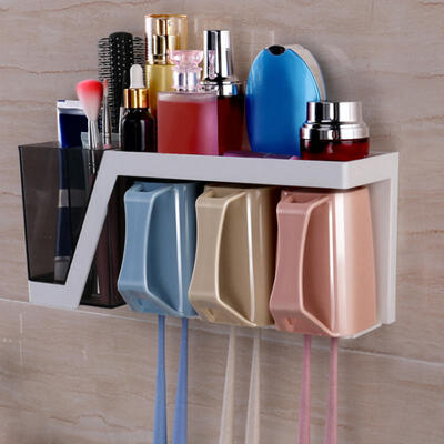 

Greensen Bathroom Suction Wall Mount Hooked Toothpaste Toothbrush Holder Storage Rack