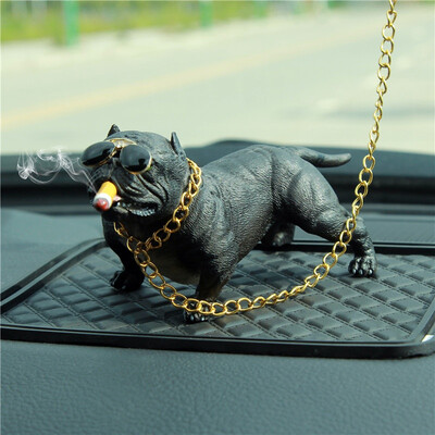 

Cute Simulation Dog Pitbull Car Ornament Cartoon Auto Decor Bulldog Car Dashboard Decoration