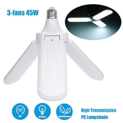 

AC 85-265V Foldable Fan Blade Bulb E27 2345 Fans Ceiling Garage Lights Lighting Angle Adjustable LEDs Light for Indoor Home Dec