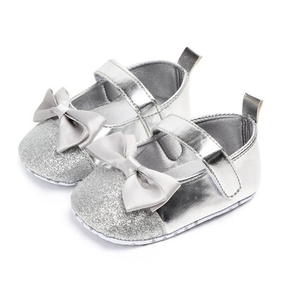 

Baby Girls Shoes PU Newborn First Walkers Solid Soft Soled Non-slip Footwear Baby Shoes Princess Party Gift new