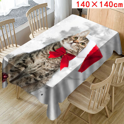 

Toponeto Christmas Tablecloth Print Rectangle Table Cover Holiday Party Home Decor