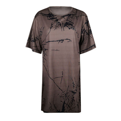 

Women Round Collar Summer Tshirt Loose Short Sleeve Casual Tee Shirt Femme Split Print T-Shirt Women Clothes