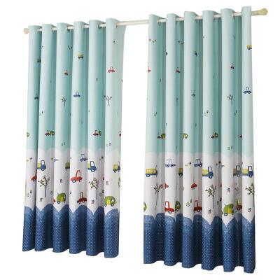 

2pcs Cartoon Car Print Home Blackout Curtains Living Bedroom Windows Drapes