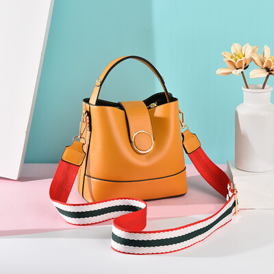

Summer womens new wave Korean Joker shoulder Messenger bag fashion color bucket bag