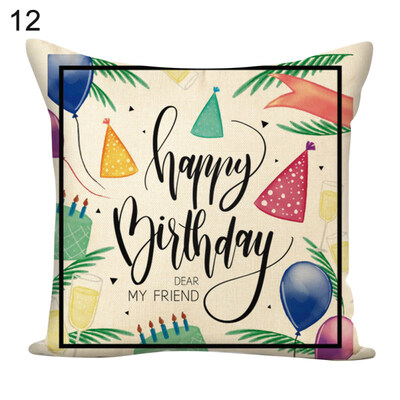 

Letters Flower Green Plants Square Pillow Case Cushion Cover Sofa Bed Car Decor