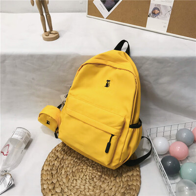 

Summer bag female college students shoulder bag Korean version of high school simple ins campus wind small fresh backpack