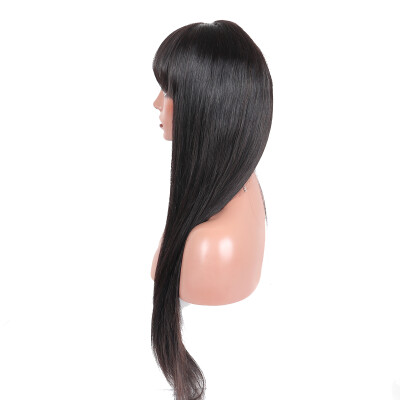 

Dolago virgin 360 Lace Frontal Wig With Bangs Straight Lace Front Brazilian Human Hair Wigs For Women Pre Plucked With Baby Hair