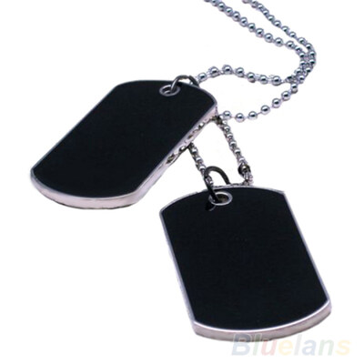 

Men Cool Double Alloy Plain Dog Tag Pendant Charm Ball Chain Necklace Jewelry