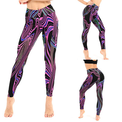 

Tailored LadiesColorful Line Printing Exercise Fitness Running Body-Fitness Yoga Pants