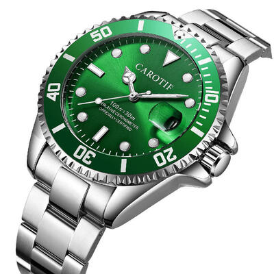 

Mens Watch 30m Water Resistant Green Ghost Watch Fashion Mechanical Watch Clock Auto-date Luminous Wristwatch