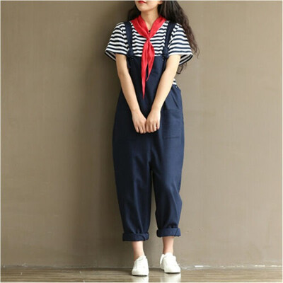 

New Womens Strap Loose Jumpsuit Casual Dungaree Harem Trousers Girl Overall Pant