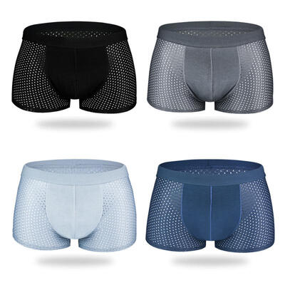 

Men Breathable Mesh Ice Silk Underpants Mens Boxer Four Corner Underwear Sexy Panties Mens Bodysuit Comfortable Boxer