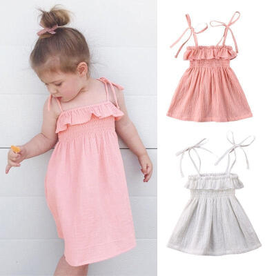 

Kids Toddler Baby Girl Halter Lace Party Princess Tutu Dress Sleeveless Sundress