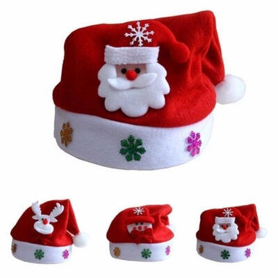 

Christmas Xmas Santa Claus Cap Reindeer Snowman Costume Santa Velvet Hat Party