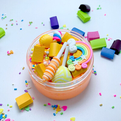 

〖Follure〗Rainbow Charms Clear Slime Beautiful Color Lollipop Slime Kids Relief Stress Toy
