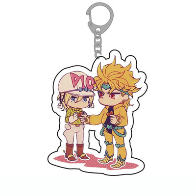 

CAR-TOBBY Anime Jojos Bizarre Adventure Keychain Cartoon Figure Acrylic Pendant Backpack Key Ring