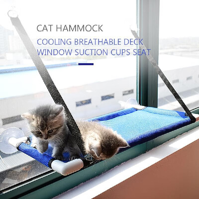 

Cat Window Perch Hammock Bed Cooling Breathable Deck Window Suction Cups Seat Cat Shelves Sunbath Hammock Bed for Cat Hold UP to 1