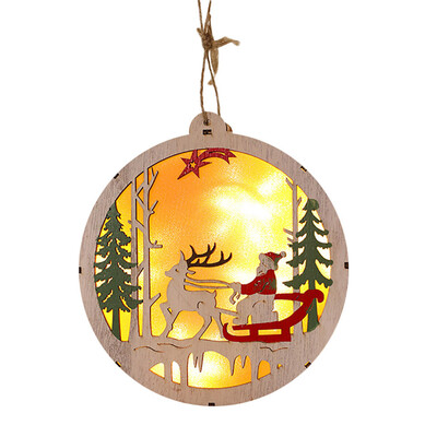 

Tailored LED Light Wood House Cute Christmas Tree Ornaments Window Holiday Decoration