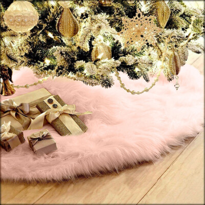 

Toponeto 75cm Christmas Plush Long Haired Christmas Tree Skirt Christmas Home Decor GN