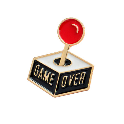 

1Cute Hard Enamel Game Over Console Brooches Lapel Pins Unisex Jewelry Brooch