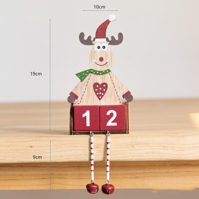 

Siaonvr Christmas Mini Wooden Calendar Xmas Ornament Home Decoration Craft Gift