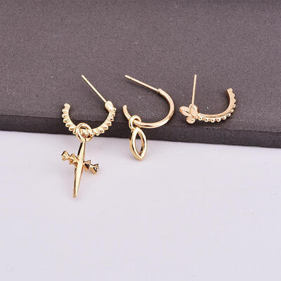 

Wholesale Popular Earrings Set Gold Cross Stud Earrings For Women Fashion Jewelry boucle doreille femme 2019 brincos oorbellen