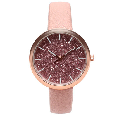 

2018 New Women Fashion Luxury Leisure Set Auger Leather Analog Stainless Steel Quartz Watch