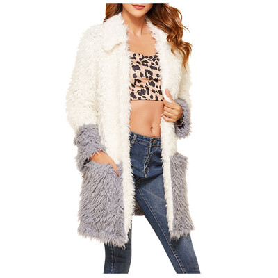 

Toponeto Winter Lady Womens Warm Faux Splice Zipper Coat Jacket Outerwear