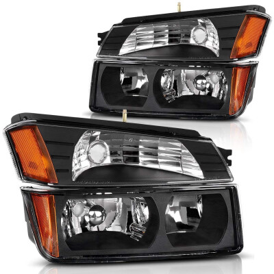 

Headlight Assembly for 02 03 04 05 06 Chevy Chevrolet Avalanche Headlamp with Signal Lights Black Housing