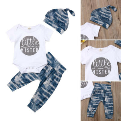 

UK Newborn Baby Boys Tops Romper Jumpsuit Long Pants Cotton Outfits Clothes Set