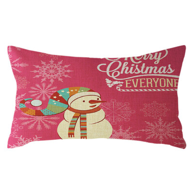 

〖Follure〗Christmas Santa Claus Pillow Case Linen 30x50cm Throw Cushion Cover Home Decor
