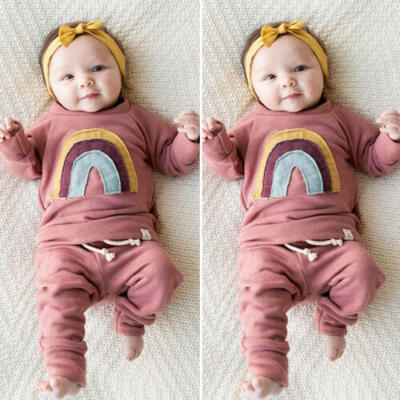 

UK Autumn Newborn Baby Girl Long Sleeve Tops Ruffle Leggings Pants Warm Clothes