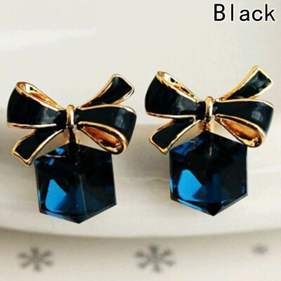 

Women Fashion Rhinestone Bow Earrings Jewelry Hypoallergenic Fashion Accessories