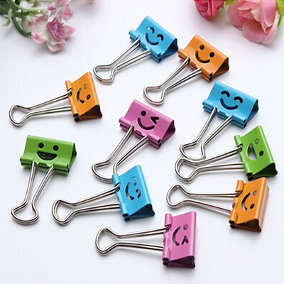 

Siaonvr 10 Pcs Smile Metal Clip Cute Binder Clips Album Paper Clips Stationary Office