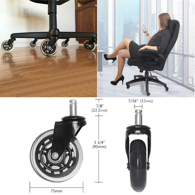 

Siaonvr 1PC Style Wheels Office Chair Soft Casters Hard Floors Replacement For Chair Mat