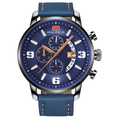 

BOFUTE Mens Watch Sports Leisure Quartz Watches Calendar Waterproof Genuine Leather Strap 0025G