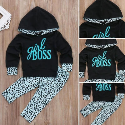 

Casual Toddler Kids Girls Hooded Tops Pants Trousers 2Pcs Outfits Set Clothes