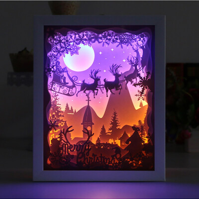 

Tailored Couple Photographic Paper Sculpture Lamp DIY Creative Nightscape USB PowerSupply