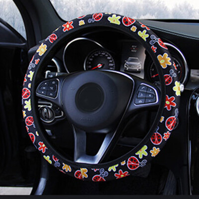 

Stylish Flower Printed Colorful Car Steering Wheel Cover Decoration For 37-38CM