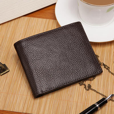 

Leather Mens Wallet Top Cow Leather Short Wallet Coin Purse Folding Wallet For Men
