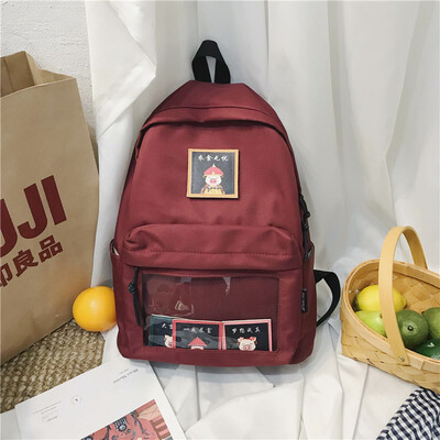

Junior high school schoolbag female Korean high school students backpack ins wind campus Joker cartoon Harajuku ulzzang