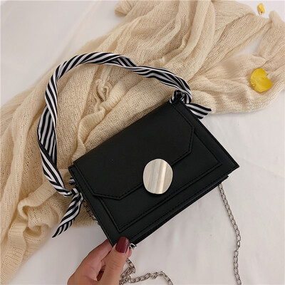

2019 new casual temperament bow portable small square bag female Sen fashion cross color chain shoulder Messenger bag