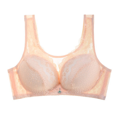 

Women Large Size C Cup Push Up Bra Sexy Lace Mesh Floral Gather Bralette Wire Free Female Underwear Bras