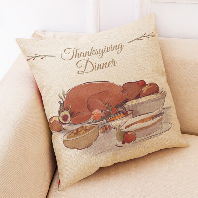 

Tailored Thanksgiving Gifts Pillowcase Turkey Pillow Cover Home Decoration 18x18Inch