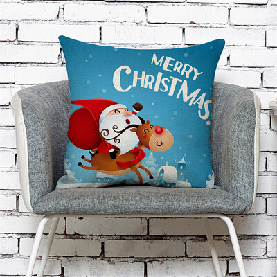 

Siaonvr Home Decor Cushion Cover Merry Christmas Pillowcase Sofa Throw Pillow Covers