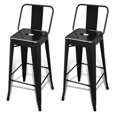 

Bar Stools 2 pcs Square Black