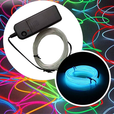 

Gobestart 1M Battery Operated Luminescent Neon LED Lights Glow EL Wire String Strip Rope