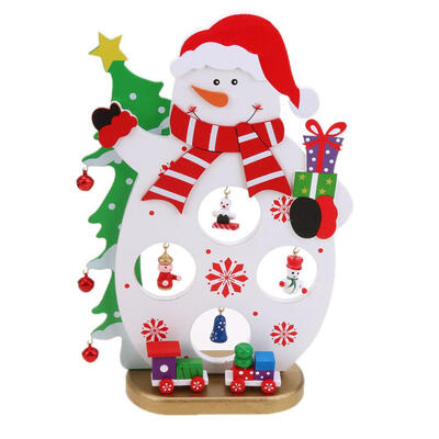 

Santa Claus Snowman Wood Decoration Christmas Gift Desktop Display