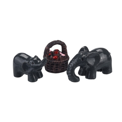 

Siaonvr Mini Creative Resin Ornaments Animal Three Piece Crafts Furnishing